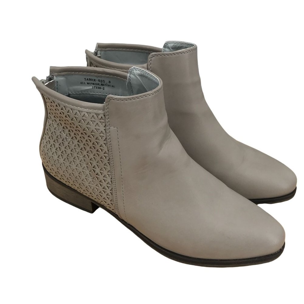 BAMBOO Taupe Cutout Ankle Booties
